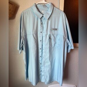 Field & Stream‎ Short Sleeve Button Up Shirt Blue Polyester Outdoor